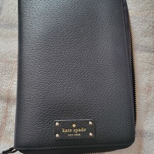 Used Kate Spade black leather Wellesley planner